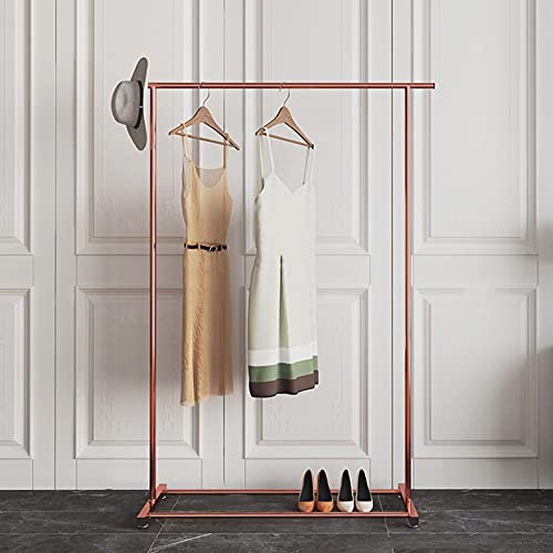 LXGJSQY Kleiderständer, Kleiderständer aus Metall, Kleiderständer für gewerbliche Kleidung, Abnehmbare Hochleistungs-Kleiderstange/Roségold/100X40X135Cm