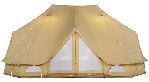 CanvasCamp Sibley 600 Twin Pro Tente de camping pour 10 personnes – Tente de luxe étanche avec double entrées et sol amovible – Tente de camping parfaite pour les festivals et le glamping