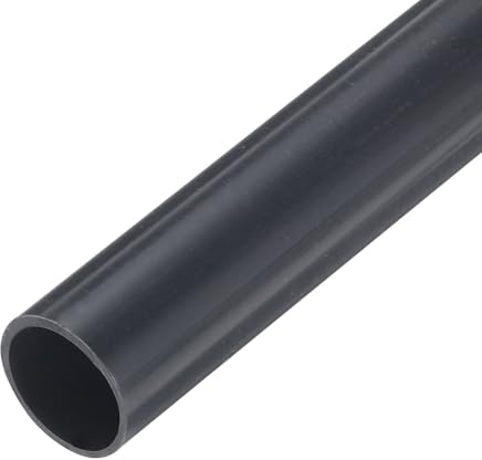 QUARKZMAN Tube Rigide en PVC de 1/2 Pouce, Tuyau Rond, Tuyauterie, Tuyau de Quincaillerie 12mm ID 14mm OD 9 Longueur Gris Foncé Haute Résistance pour Tuyau d'Eau, Manchon de Câble