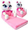 nana shop Kindersessel, Mini-Sessel, Kinderstuhl, Kindersofa Aufklappen 2 in 1, Kuschelsessel, Ausklappbar Kinder Sofa für Kinderzimmer (Rosa Katze)