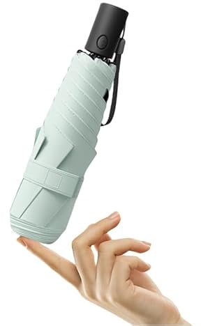 erised's bifrost Automatik, Kompakt, Tragbarer Anti-Rückprall Reise Regenschirm/Schützt die Sicherheit von Kindern/Auf und Zu/6 Rippen/UV Schutz/Regen/Sonne/Leicht, Klein/Rucksack/Damen/Kinder