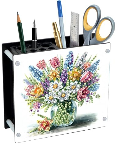 DCIDBEI Peinture Diamant Porte-Stylo pour Bureau Peinture par Numéros Porte Organiseur Bureau Accessoires Support de Stockage de Stylo Décoration Carquois de Bureau Boîte à Crayons Vase à Fleurs