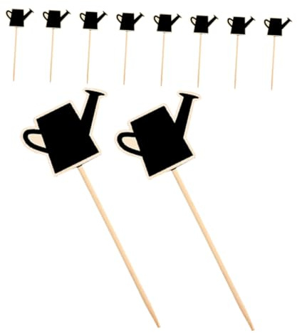 jojofuny Mini-tableaux Noirs pour Étiquettes Alimentaires en Forme D'arrosoir Lot de 10 Multifonctionnels et Créatifs en Bois et Marquage de Jardin