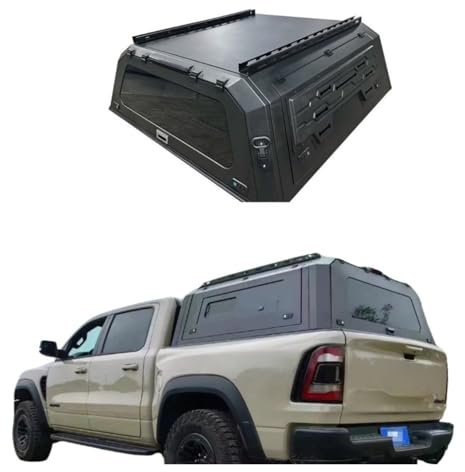 ATATKRT Truck Topper kompatibel mit Dodge Ram 1500 2015+ Short Bed, Hardtop-Aluminium-Pickup-Überdachung, abschließbar, ohne Bohren zu installieren, wetterfest und for den Überlandeinsatz geeignet