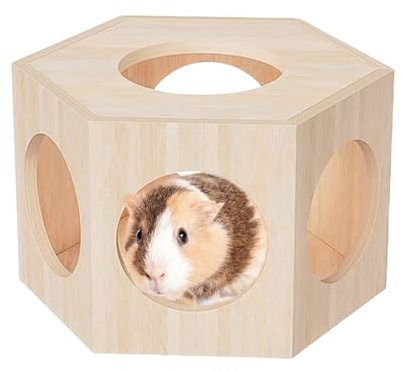 Hamster Versteck Aus Holz,Holzhaus Für Hamster - Kleintierzubehör Für Käfige Labyrinth Deko Für Mäuse Lemminge Chinchillas Meerschweinchen