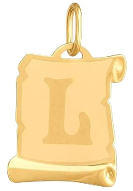 Rodium - Buchstabenanhänger aus 585er Gold - 14 Karat Gelbgold - Anhänger für Halskette oder Armband - Persönliches Geschenk für Damen und Mädchen