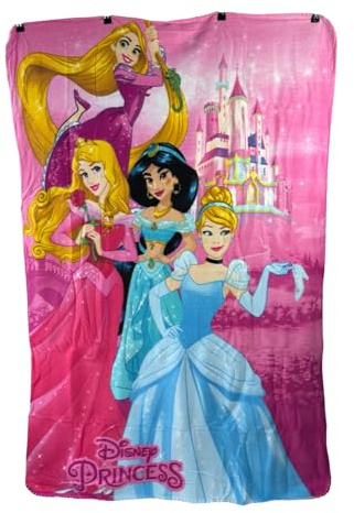 Prinzessinnen-Fleecedecke für Kinder, superweich, kuschelig, Überwurf, Fleece, 100 x 140 cm, rosa Prinzessinnen-Bettwäsche, Geschenk für Mädchen, Schlafzimmer, Sofa, Bett, Kinderdecken, Charaktermotiv