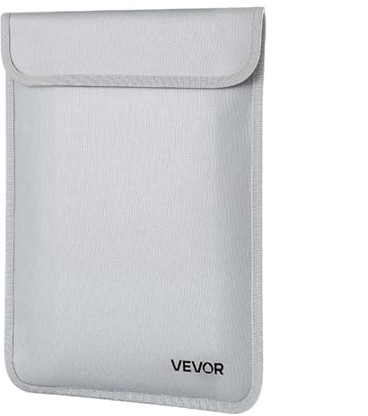 VEVOR Fireproof Document Bag, 2192 ℉ Heat Insulated Fireproof & Waterproof Bag with Smooth Zipper, Portable File Storage Organizer Home Office Travel Use, for Passports, Important Documents, Files