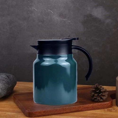 Théière portable en acier inoxydable 316, 800 ml avec infuseur intégré pour la maison, le bureau et l'extérieur, théière de grande capacité pour camping, randonnée, poignée ergonomique, orange (vert)