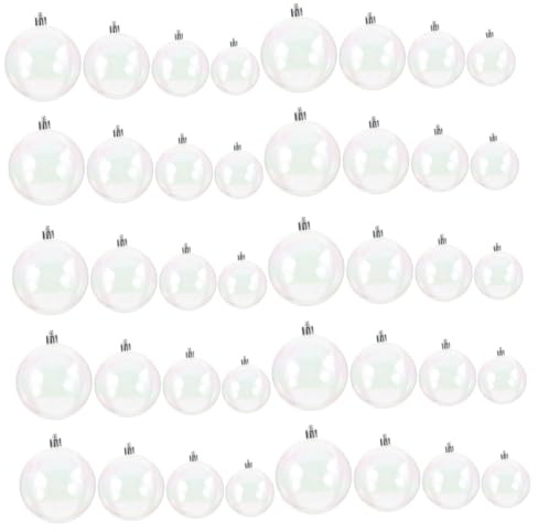 GARVALON 40 Stück Transparente Schillernde Kunststoff Christbaumkugeln 3 6cm Befüllbare Weihnachtsdeko für Zuhause Party und Hochzeit