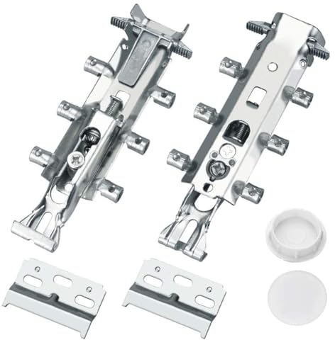 Verdeckte Wandhalterungen für Küchenschränke, robuste Stahlschrankaufhänger mit verstellbarer Höhe und Tiefe, 2 Stück, Silber