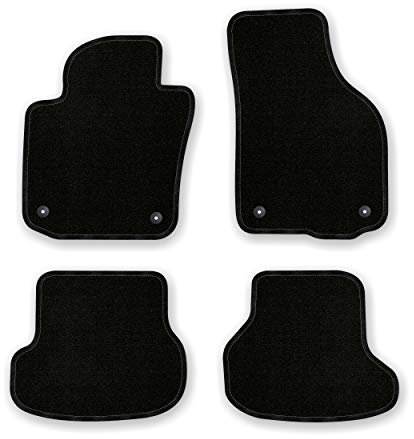 Bär-AfC Auto Fußmatten Basic passend für VW Golf 6 Cabrio ab 2011, Autoteppiche Nadelvlies Schwarz, Rand Kettelung Schwarz, Set 4-teilig, VW04784