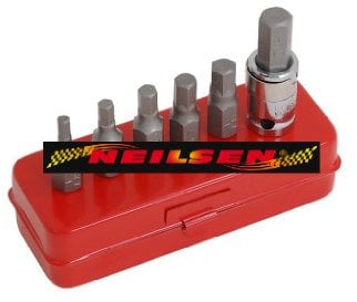 7pc Allen Sockets Hex Key Set Cr-Van 3/8dr metric