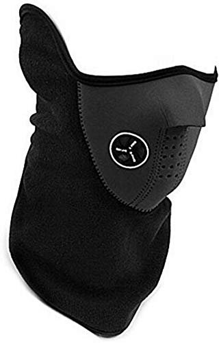 Neopren Halsmaske Halbmaske Wintermaske für sportliches Fahrradfahren Motorrad-Touren Ski Snowboard, Farbe: schwarz 1 Pack Schwarz