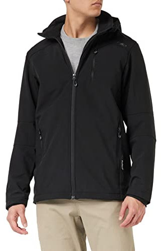 CMP - Giacca da Uomo con Cappuccio e Zip, Nero, 54