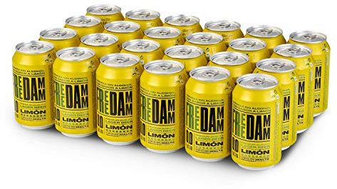 Free Damm con Limón | Cerveza Sin Alcohol 0,0% | Limas Ácidas | Pack 24 Latas x 33 cl | Total 7920 ml