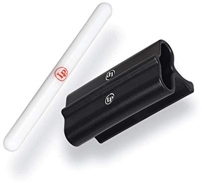 LP Latin Percussion Jam Block Hand Held, Clave Sound, Jenigor Kunststoff, schwarz/weiß, inkl. Striker, LP560