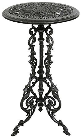 aubaho Gartentisch Eisen 72cm Tisch Beistelltisch Antik-Stil Farbe Silber-schwarz