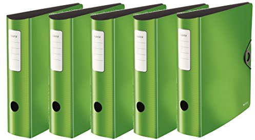 Leitz 104710 Qualitäts-Ordner 180° Active Solid, breit (A4, hellgrün | 5er Pack, 1)