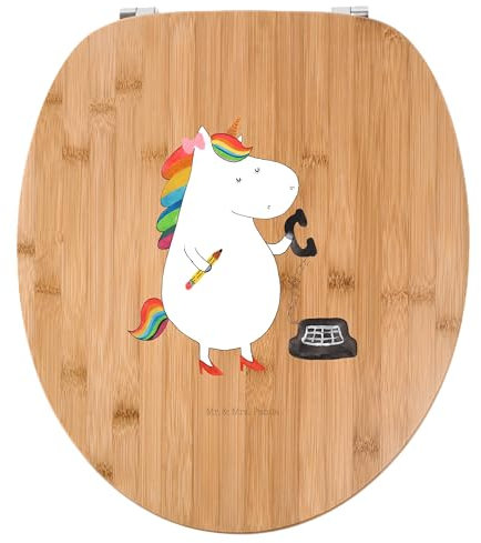 Mr. & Mrs. Panda Motiv WC Sitz Einhorn Sekretärin - Geschenk, Steuerbüro, Toilette, Unicorn, Einhörner, WC-Sitz, Bürohilfe, Klodeckel, Einhorn Deko,