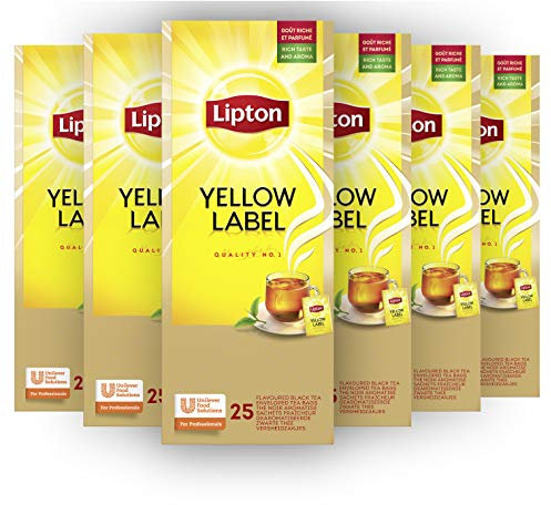 Lipton Yellow Label 25 theezakjes plant based - Doos 6 stuks