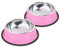 Soleebee Rosa Hundenapf aus Edelstahl Melamin-Napf für kleine Katzen Hunde rutschfeste Hundenapf 2er Set (320ML)