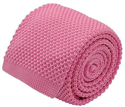 Ecravate - Cravate tricot homme. Rose uni