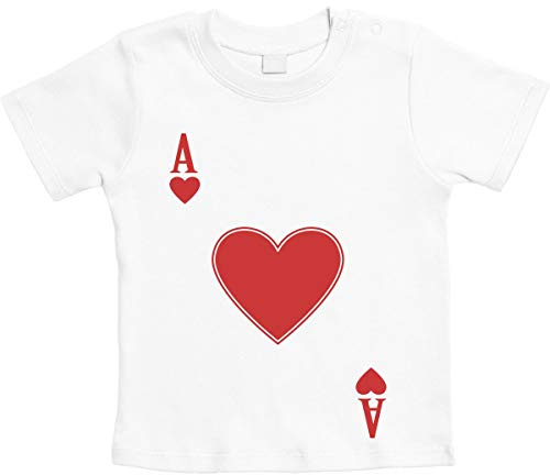 Karneval & Faschings Kartenspiel Kostüm Herz Ass Unisex Baby T-Shirt 12-18 Monate Weiß
