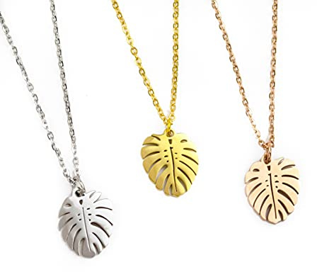 Tropische Kette - Edelstahl Monstera Blatt - Leaf