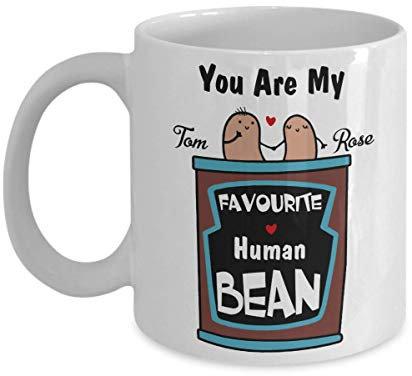 Personalized Mug - You Are My Favourite Human Bean Coffee Mug - Gift Idea For Girlfriend Boyfriend Husband Wife Lover Tea Cup Valentine's Day