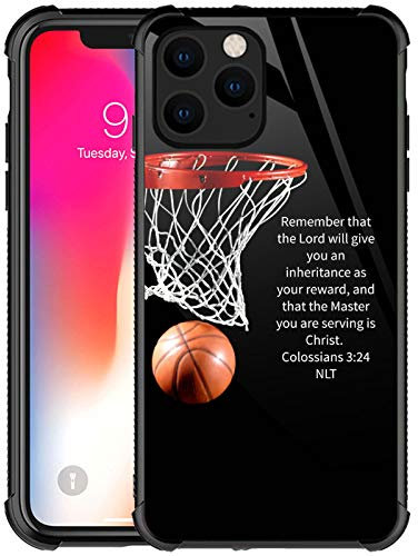 Goodsprout Compatible with iPhone 11 Pro Case Basketball Inspirational Text Graphic for Girls,Picture Pattern Design Shockproof Anti-Scratch Hard PC Back Case for iPhone 11 Pro