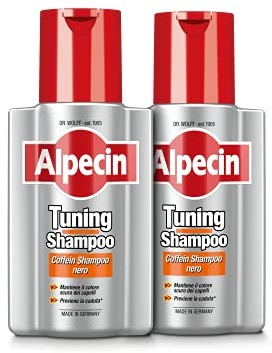Alpecin Tuning Caffeine Shampoo 2 x 200 ml | Behandlung, die die dunkle Haarfarbe bewahrt und ihr natürliches Haarwachstum fördert