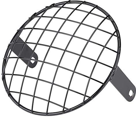 Headerbs Motorrad 8 Scheinwerfer Mesh Grill Side Mount Universal Abdeckmaske(Schwarz)