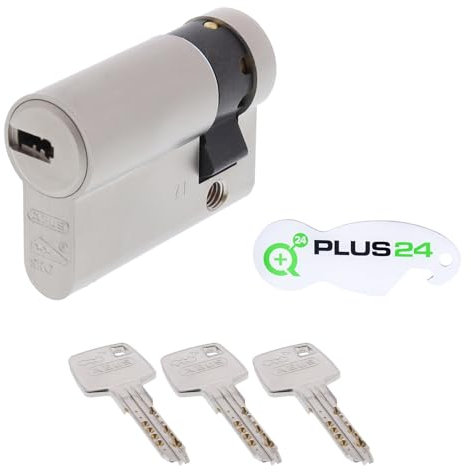 QPlus24 Set aus Schließzylinder EC660 10/70 verschiedenschliessend mit Sicherungskarte, 3 Schlüssel und QPlus24 Einkaufswagenlöser
