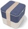 monbento - Gross Bento Box MB Square Natural mit Fächern Made in France - Auslaufsicher Lunchbox Perfekt für Büro/Meal Prep/Schule - BPA Frei - Lebensmittelecht - Natur Muster - Blau