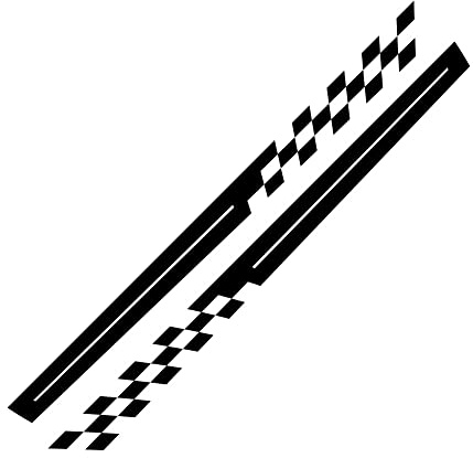 iSpchen Adesivo Per Auto Tuning Adesivi Laterali Per Carrozzeria Corsa Bandiera a Scacchi Strisce Laterali Decalcomania Autoadesivo Della Decalcomania Della Gonna Laterale Dell'Auto 270cmx19cm