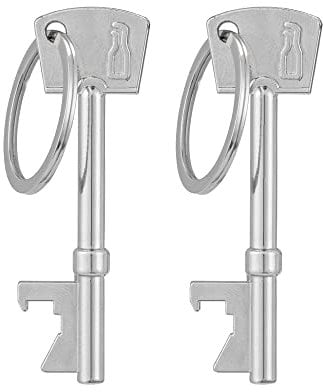 kwmobile Llavero de Llave Abrebotellas (Set de 2) - Llavero con Forma de Llave Abre Botella para Botellas de Cerveza - plata