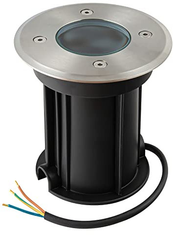 URing Faretto da incasso a LED IP67 attacco GU10 faretti led esterno, 230V Faretti da Pavimento rotonde Luci da incasso calpestabile da Segnapasso esterno terra, 30cm cavo preinstallato, Ø11x12cm