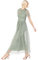 Anaya with Love Damen Ladies Midaxi Dress Women High Waist Keyhole Short Flutter Sleeve Crew Neckline for Wedding Guest Bridesmaids Prom Kleid, Frosty Green, 48