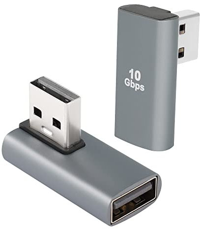 QIANRENON USB 3.1 90 Grad Winkel Konverter Adapter,USB A Stecker auf Buchse Verbinder Koppler10 Gbps benutzt für Datenübertragung Aufladen,2 Pcs(Buchse nach hinten gerichtet)