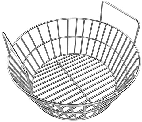 BMMXBI Holzkohle-Aschekorb für großen großen grünen Eiergrill, Pit Boss, Primo Kamado Grill, Louisiana Grills und großen Grill mehr, Grillkohlekorb - Edelstahl