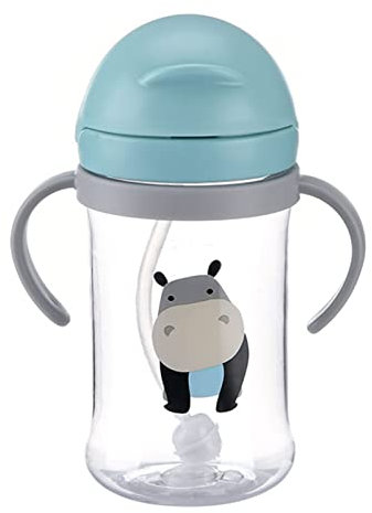 JINGLING Biberon Tasse d'apprentissage, Tasse Paille Enfant, Tasse Apprentissage Bebe, Gobelet en Paille Étanche avec Poignée en Silicone pour Tout Petits Bébés Filles Garçons