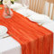 DROMCOM 90 x 300cm Seihtuch Tischläufer Orange Boho Rustikaler Gaze Hochzeit Tischläufer, Romantischer Halloween Tisch läufer Stoff Musselin Dekoration