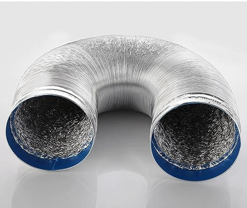 Aluflexrohr Aluminium Flexschlauch Abluftschlauch Flexibles Rohr Ø 80/100/110/120/150/160/170/180/200mm Rohrdurchmesser Lüftungsschlauch Mit 2 Schlauchschelle Abzugshaube (Color : 2m, Size : 120mm)