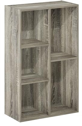 Furinno Luder 5-würfelig Reversibles offenes Regal, Französische Eiche