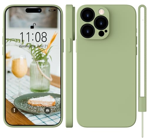 WXX für iPhone 14 Pro Hülle Silikon Case 6.1'' Matcha Grün | Handyhülle für iPhone 14 Pro Dünn Slim mit Microfiber,Kratzfeste Rundumschutz Case Hülle für iPhone 14 Pro