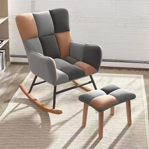 Moderner Gepolsterter Schaukelstuhl Mit Hoher Rückenlehne, Sessel, Schaukelstuhl Mit Fußstütze, Gepolsterte Schaukelstühle Für Kinderzimmer, Glider Rocker, Wohnzimmer-loungesessel