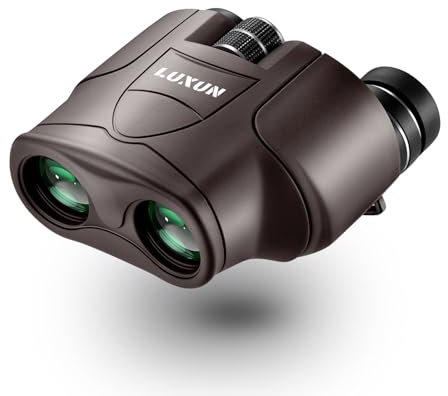 LUXUN Fernglas Klein 10x25 - Fernglas Kinder Erwachsene, kompakt, leicht, BAK4-Prisma, Ideal für Reisen, Wandern, Sport und Naturbeobachtung (Braun)