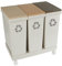 genialo Mülltrennsystem 3 Fächer à 20 l, auf Rollen, mit Deckel, Mülleimer mit Henkeln einzeln entnehmbar, Sammelbehälter 60l, Recycling System, 53x33,5x52,5 cm