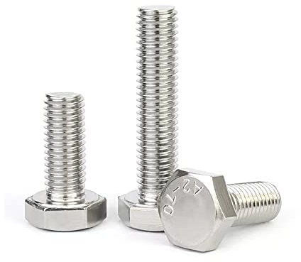 2stk M10-1.0×70mm Metrisches Feingewinde 304 Edelstahl Sechskantkopf Schrauben